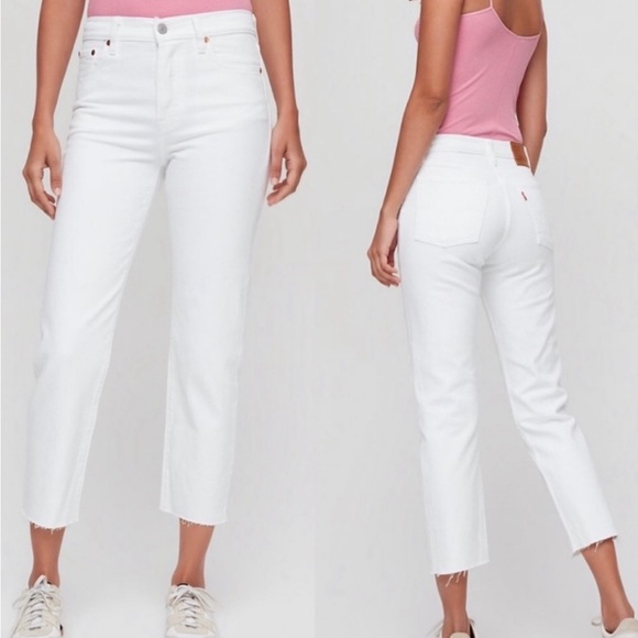 Levi's Denim - White Levi's Premium Wedgie Straight 26" Raw Hem